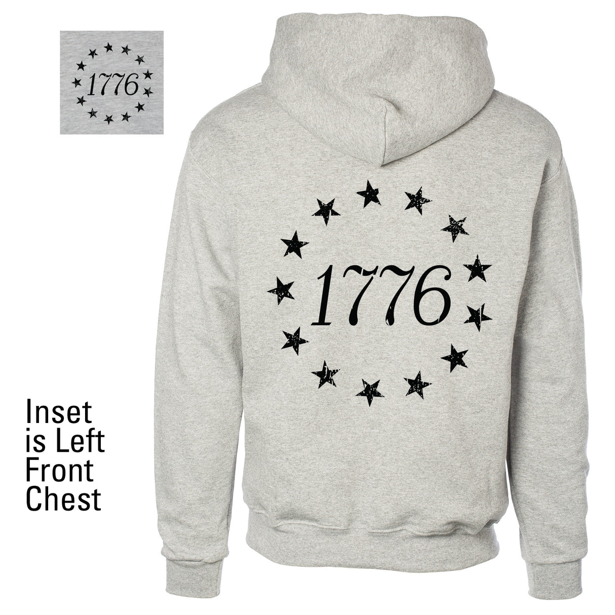 1776 Betsy Ross Flag Hoodie - Back Design - SGT GRIT