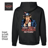 I Want You to Celebrate 250 Years Hoodie- Back Design - SGT GRIT