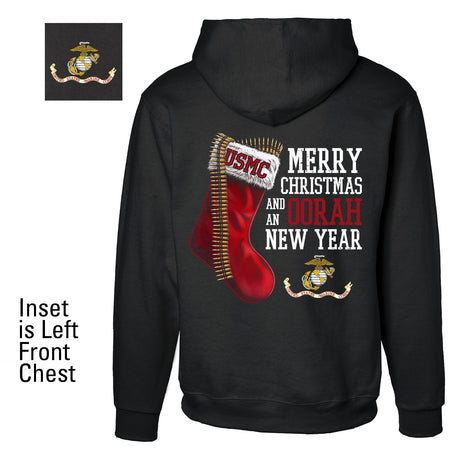 USMC Christmas Stocking Hoodie- Left Chest - SGT GRIT