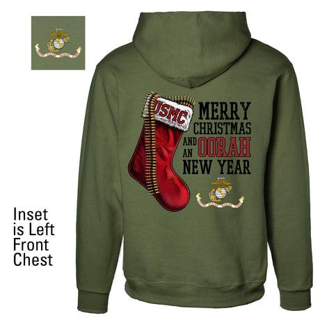 USMC Christmas Stocking Hoodie- Left Chest - SGT GRIT