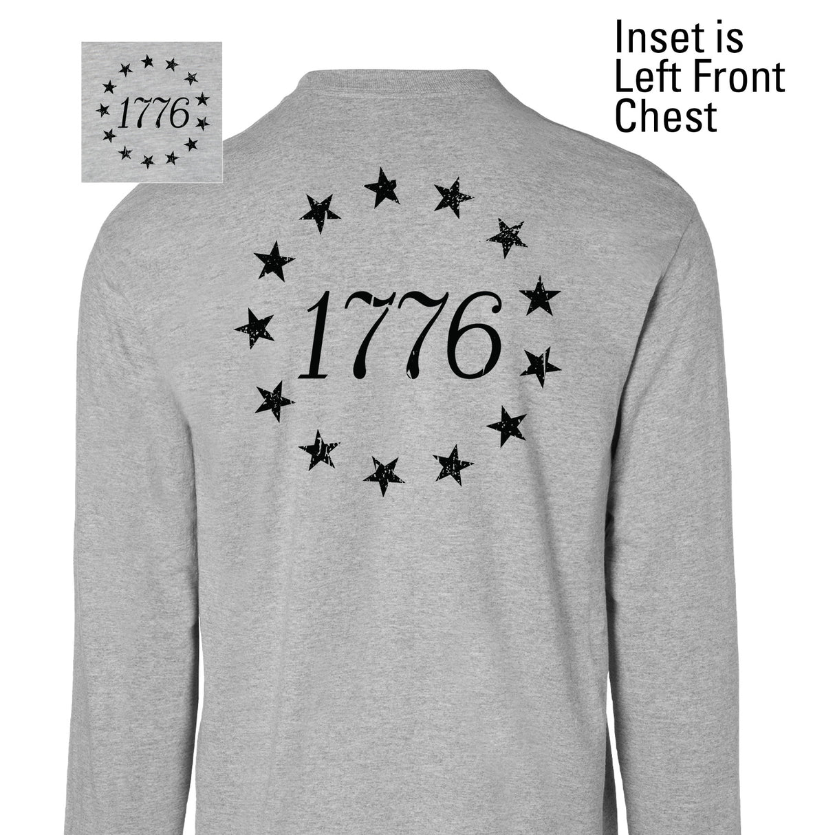 1776 Betsy Ross Flag Long Sleeve T-Shirt - Back Design - SGT GRIT