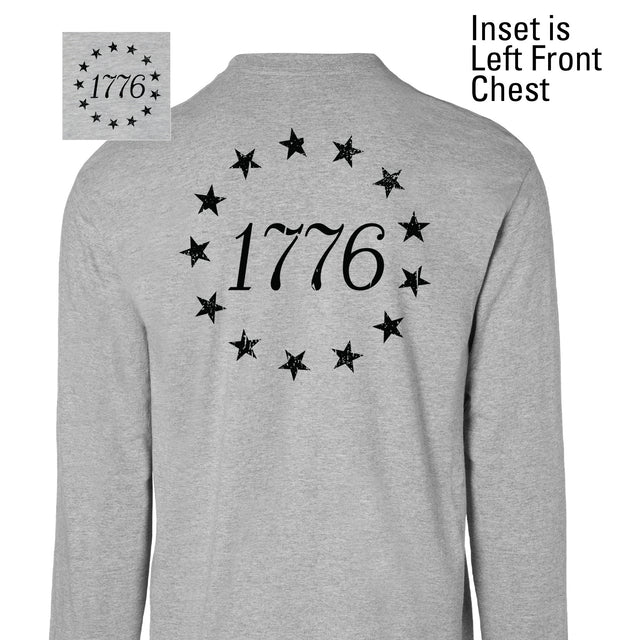 1776 Betsy Ross Flag Long Sleeve T-Shirt - Back Design - SGT GRIT