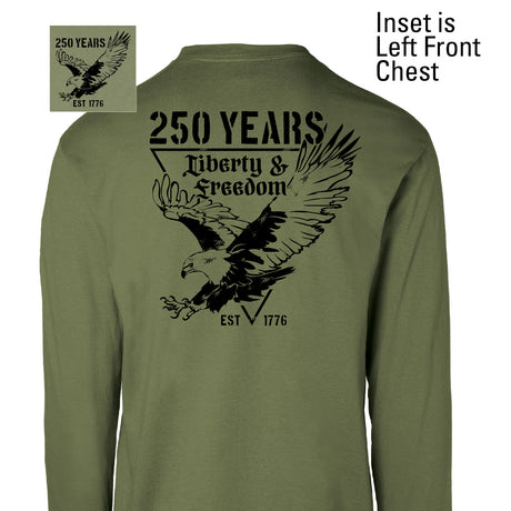250 Years Eagle Long Sleeve T-Shirt – OD Green - SGT GRIT