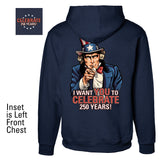 I Want You to Celebrate 250 Years Hoodie- Back Design - SGT GRIT