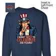 I Want You to Celebrate 250 Years Sweatshirt - Back Design - SGT GRIT