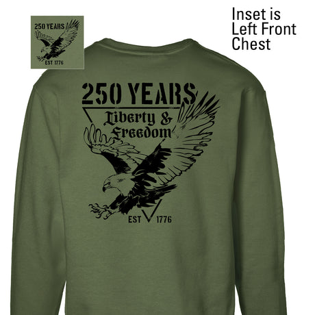 250 Years Eagle Sweatshirt – OD Green - SGT GRIT