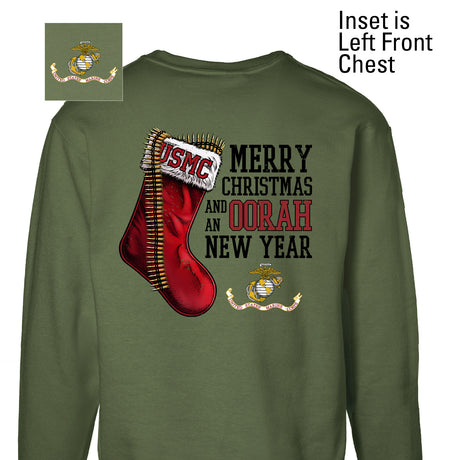 USMC Christmas Stocking Sweatshirt- Left Chest - SGT GRIT