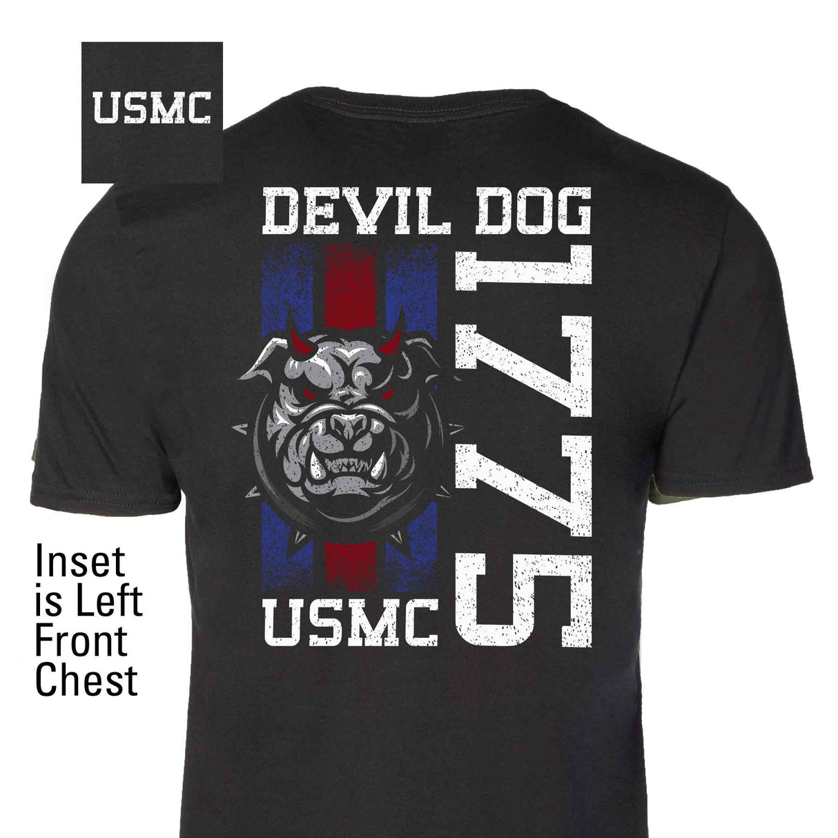 USMC Blood Stripe Devil Dog T-Shirt - SGT GRIT
