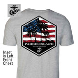 USMC Bootcamp Hexagon Back Design T-Shirt – Grey - SGT GRIT