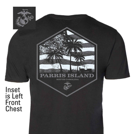 USMC Bootcamp Hexagon Back Design T-Shirt – Black - SGT GRIT