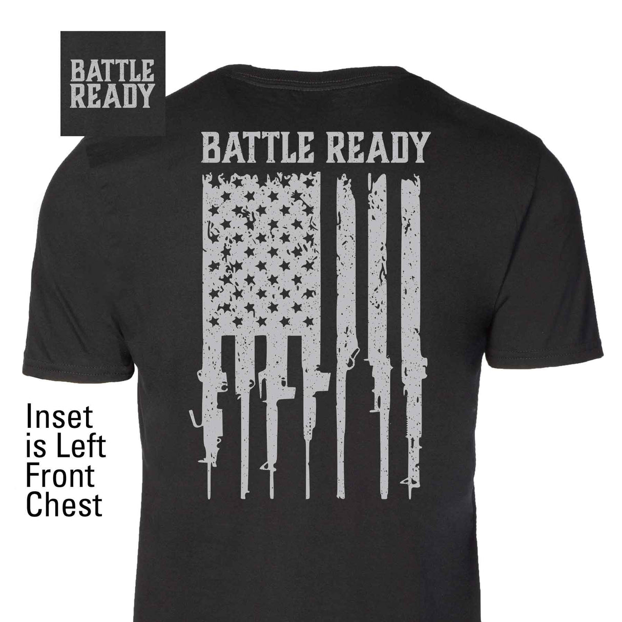 Battle Ready Flag T-Shirt -Back Design - SGT GRIT
