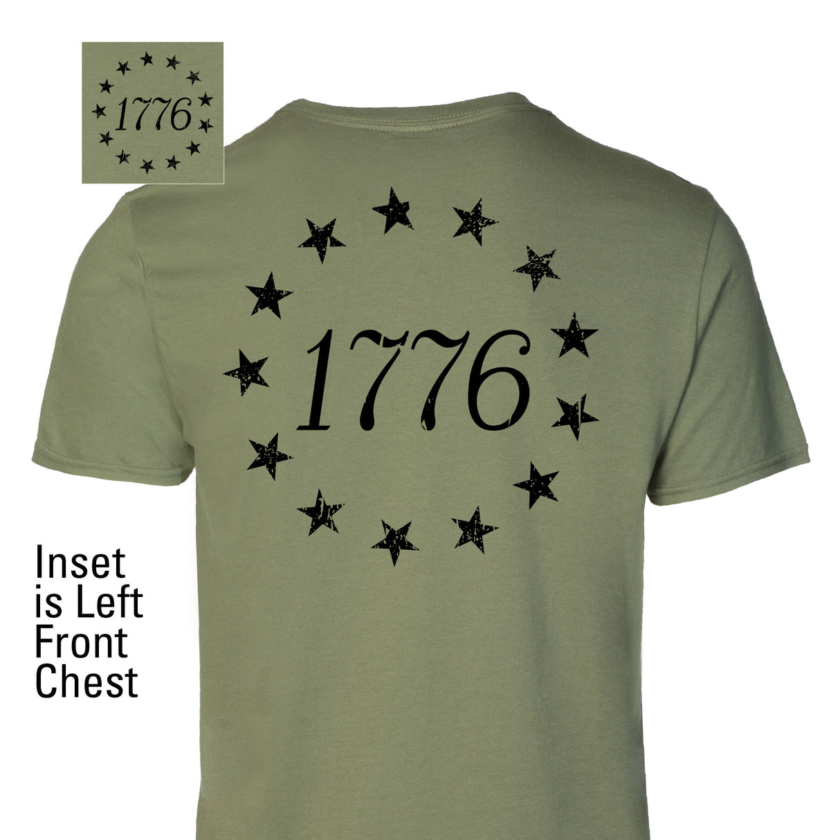 1776 Betsy Ross Flag T-Shirt - Back Design - SGT GRIT