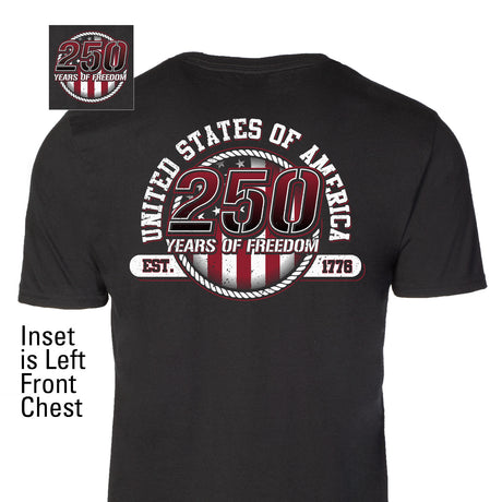 250 Years of Freedom T-Shirt - Back Design - SGT GRIT