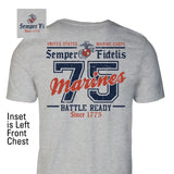 USMC Battle Ready ’75 T-Shirt – Back Design - SGT GRIT