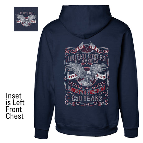 250 Years of Liberty & Freedom Hoodie - Back Design - SGT GRIT