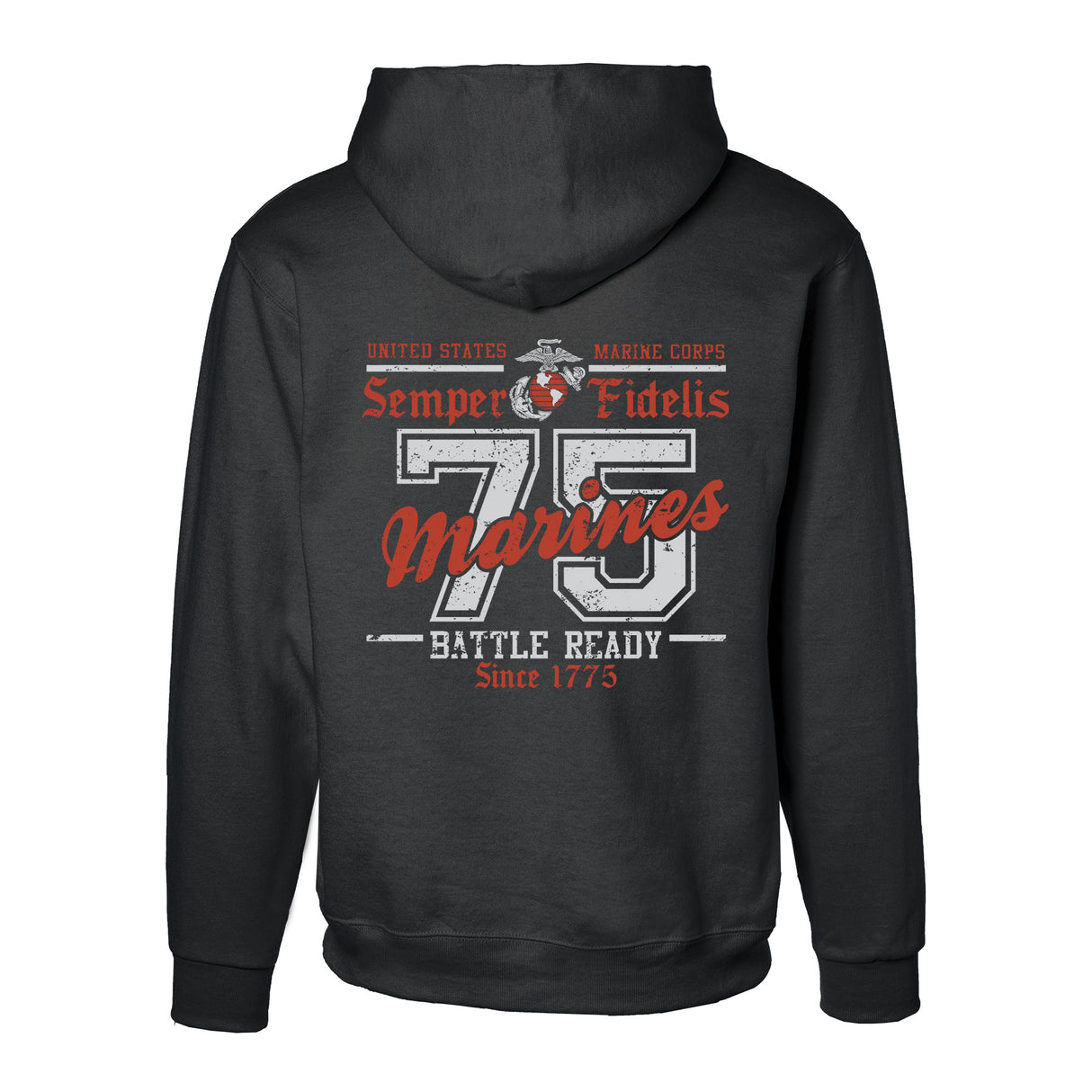 USMC Battle Ready ’75 Hoodie – Back Design - SGT GRIT