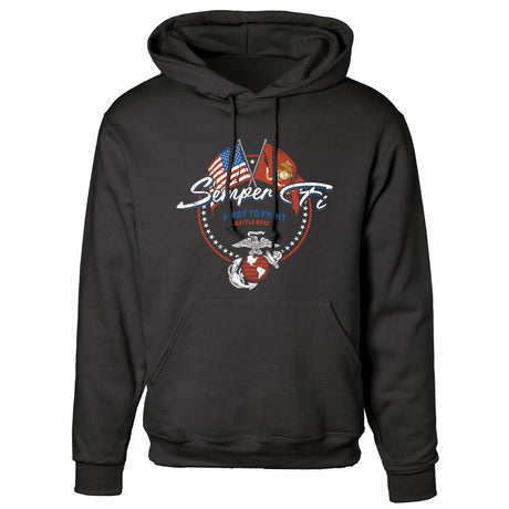 Semper Fi Crossed Flags Hoodie - SGT GRIT