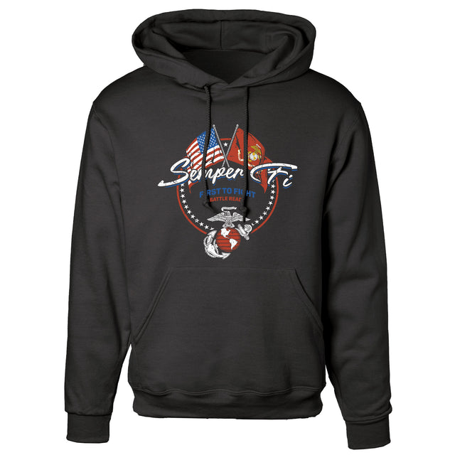 Semper Fi Crossed Flags Hoodie - SGT GRIT