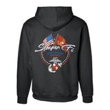 Semper Fi Crossed Flags Hoodie- Back Design - SGT GRIT