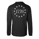 1776 Betsy Ross Flag Long Sleeve T-Shirt - Back Design