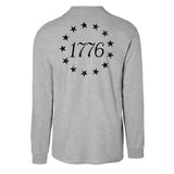 1776 Betsy Ross Flag Long Sleeve T-Shirt - Back Design - SGT GRIT