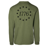 1776 Betsy Ross Flag Long Sleeve T-Shirt - Back Design - SGT GRIT