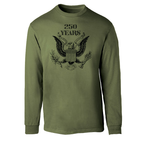 Vintage Eagle 250 Years Long Sleeve T-Shirt- OD Green - SGT GRIT