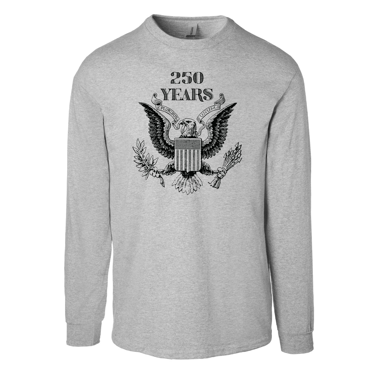 Vintage Eagle 250 Years Long Sleeve T-Shirt- Gray - SGT GRIT