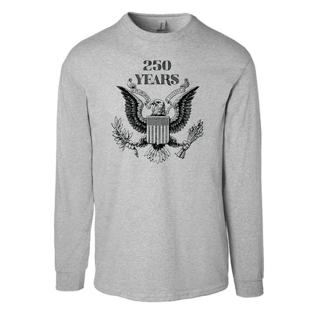 Vintage Eagle 250 Years Long Sleeve T-Shirt- Gray - SGT GRIT