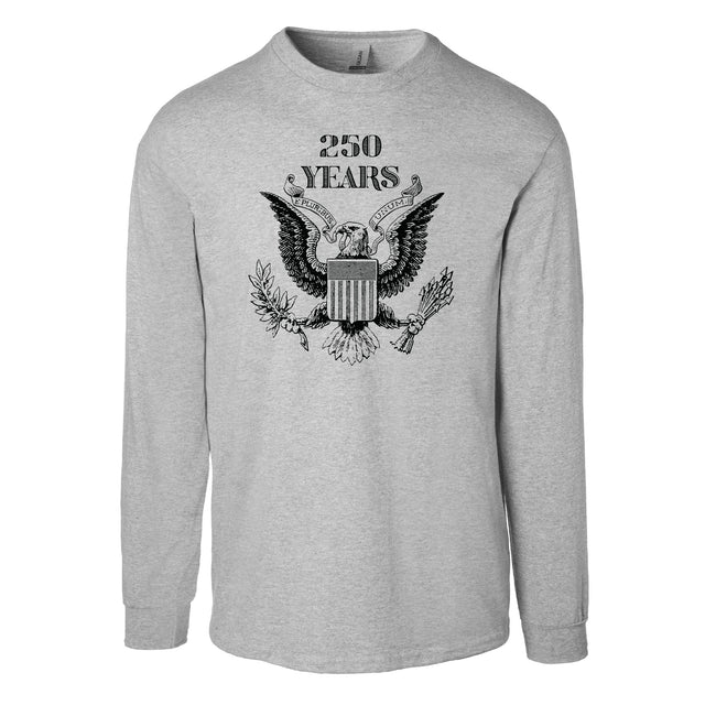 Vintage Eagle 250 Years Long Sleeve T-Shirt- Gray - SGT GRIT