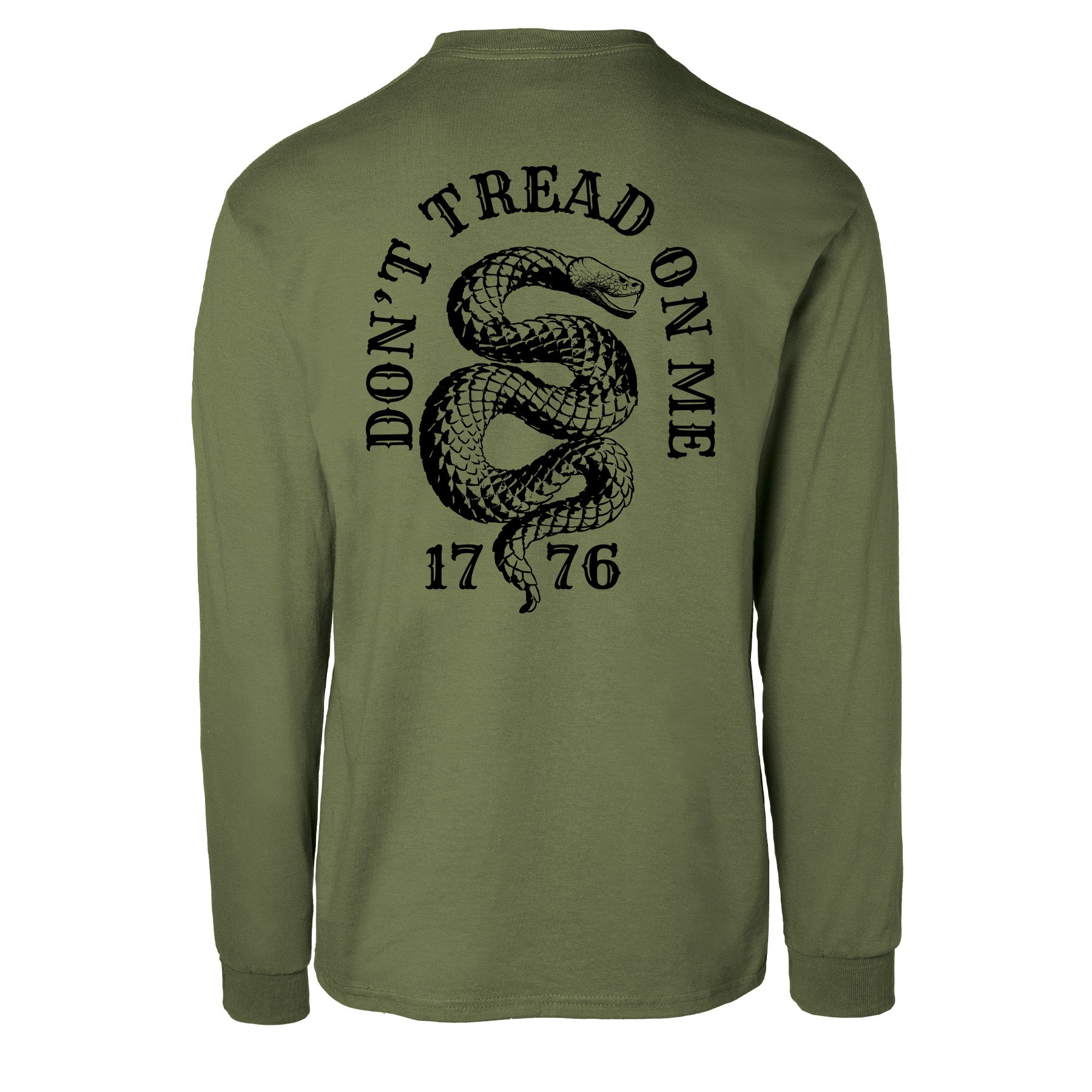 Don't Tread On Me 1776 Long Sleeve T-Shirt | Patriotic Snake Tee