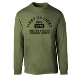First to Fight Collegiate USMC Long Sleeve T-Shirt - SGT GRIT