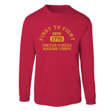 First to Fight Collegiate USMC Long Sleeve T-Shirt - SGT GRIT
