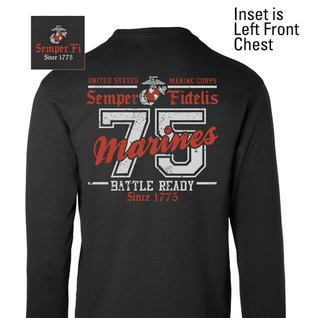 USMC Battle Ready ’75 Long Sleeve T-Shirt – Back Design - SGT GRIT