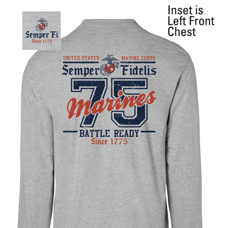 USMC Battle Ready ’75 Long Sleeve T-Shirt – Back Design - SGT GRIT