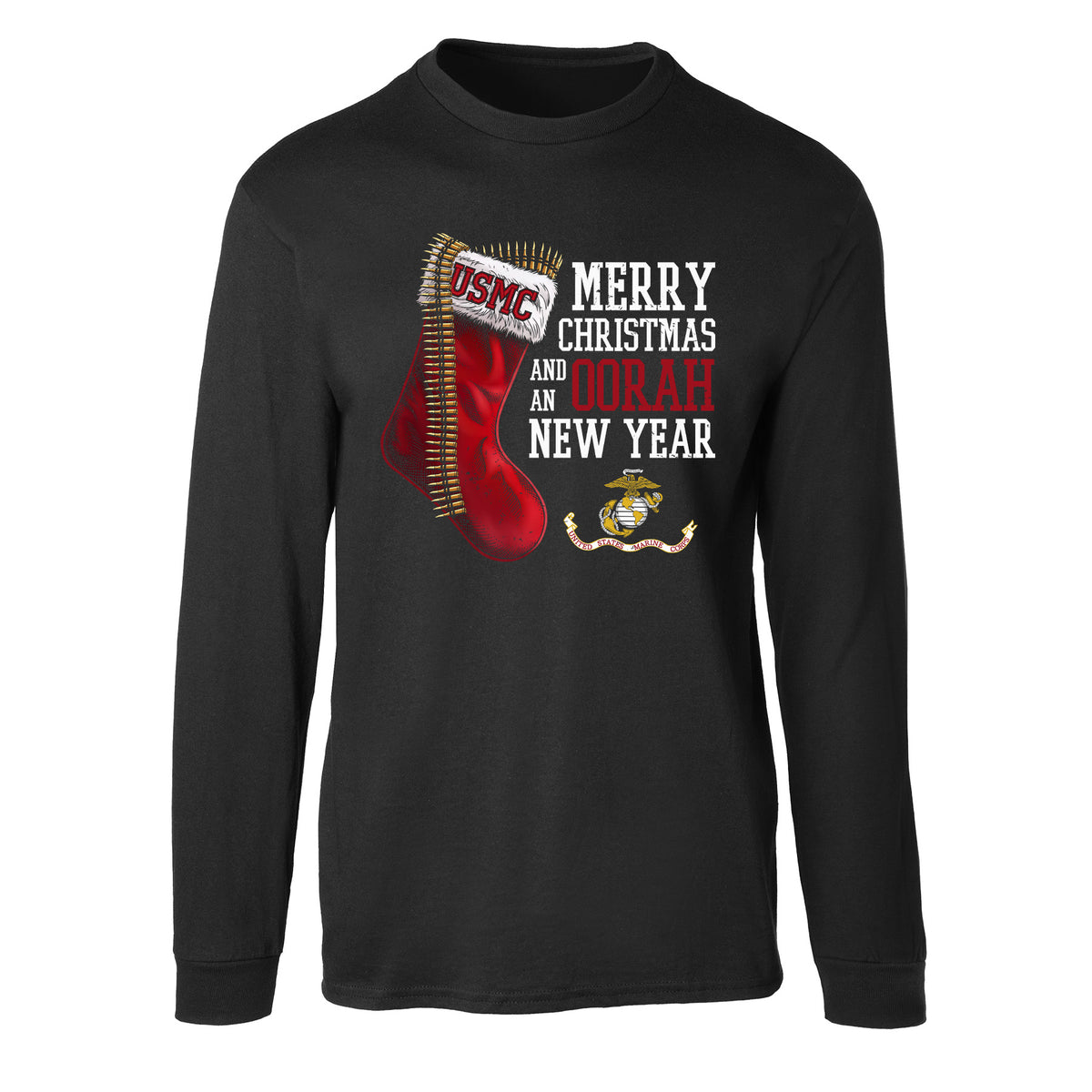 USMC Christmas Stocking Long Sleeve T-Shirt - SGT GRIT