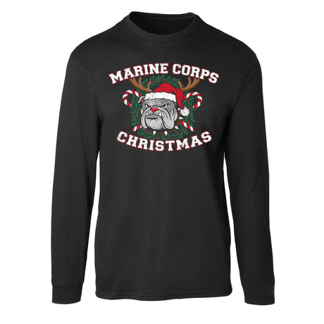 USMC Christmas Bulldog Long Sleeve T-Shirt - SGT GRIT