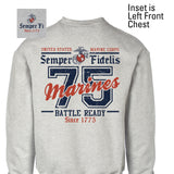 USMC Battle Ready ’75 Sweatshirt – Back Design - SGT GRIT
