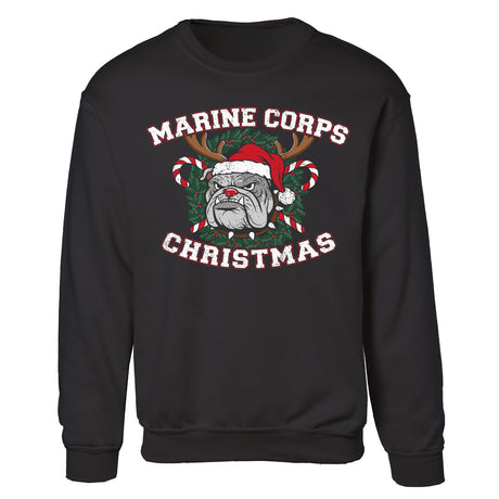 USMC Christmas Bulldog Sweatshirt - SGT GRIT