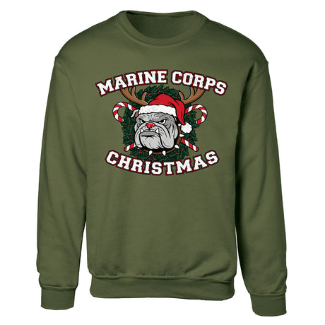 USMC Christmas Bulldog Sweatshirt - SGT GRIT