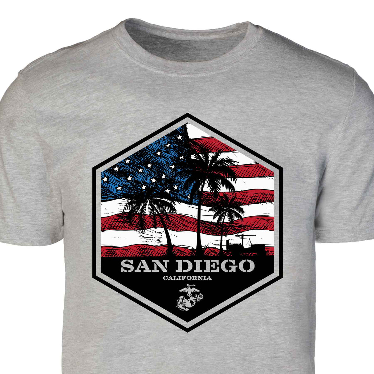 USMC Bootcamp Hexagon T-Shirt – Grey - SGT GRIT