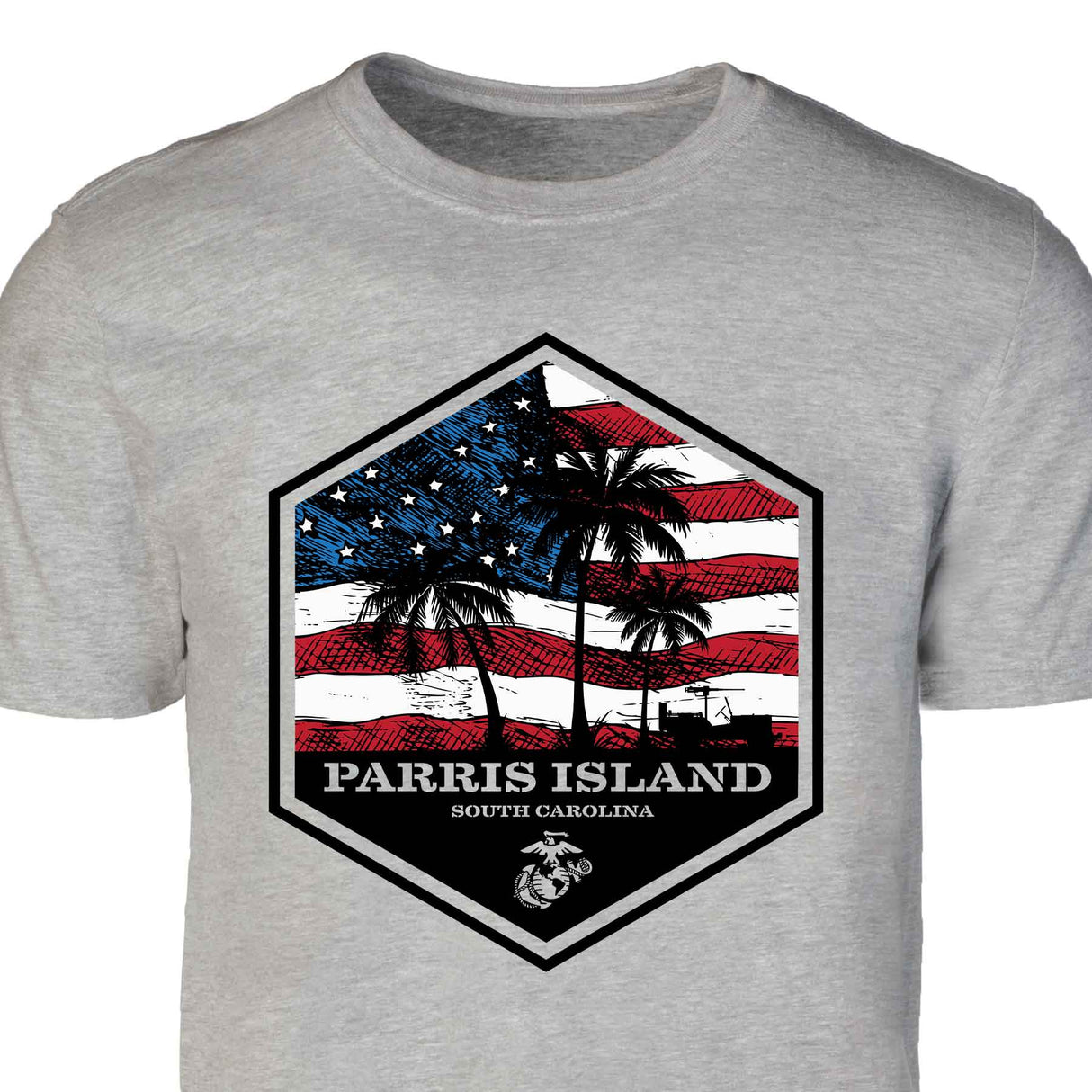 USMC Bootcamp Hexagon T-Shirt – Grey - SGT GRIT