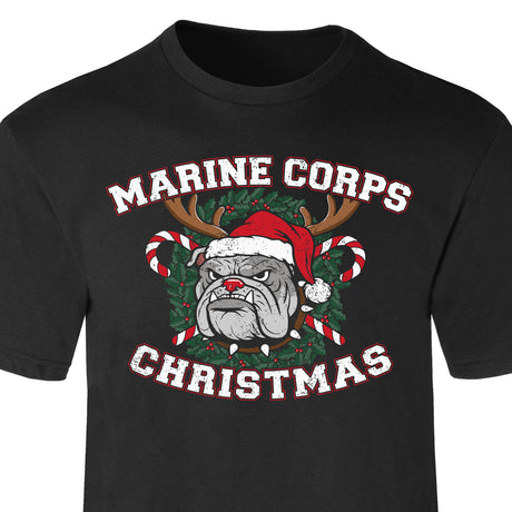 USMC Christmas Bulldog T-Shirt - SGT GRIT