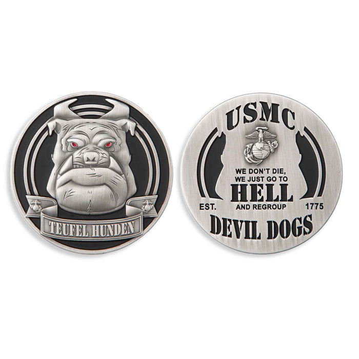 Teufel Hunden Devil Dog Challenge Coin- Black