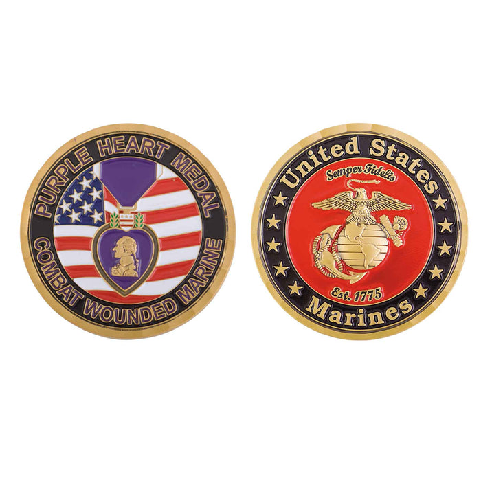USMC Purple Heart Challenge Coin