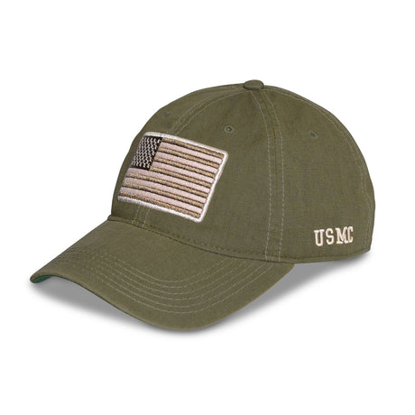 American Flag USMC Hat – OD green - SGT GRIT