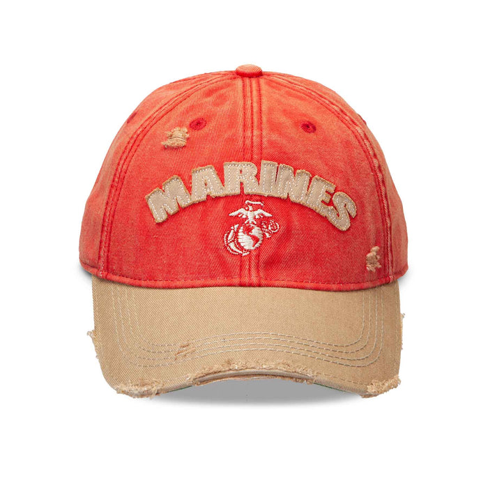 Marines Distressed Hat- Personalized- Red - SGT GRIT