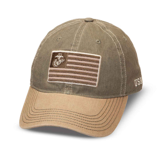 Eagle, Globe, and Anchor Flag Hat- OD green and Brown - SGT GRIT