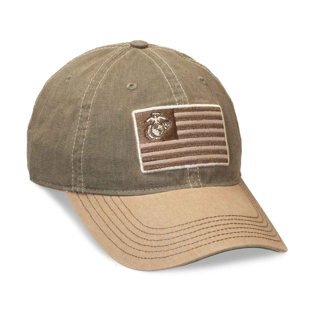 Eagle, Globe, and Anchor Flag Hat – OD green and Brown - SGT GRIT