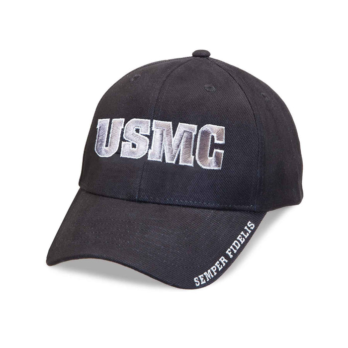 USMC Hat- Black and Silver - SGT GRIT